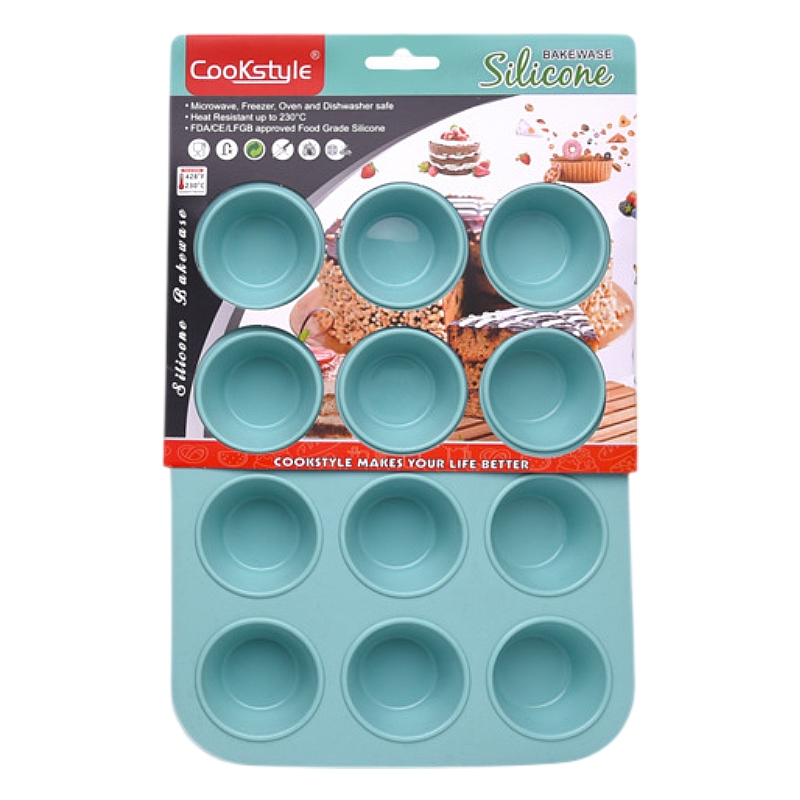 迷你圓形矽膠鬆餅模(12連)/[CookStyle]